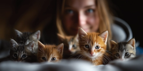 Card 6 cats in a large litter